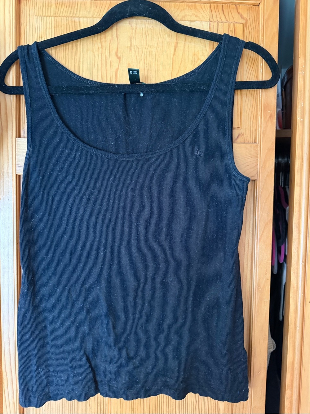 Ralph Lauren Black Ribbed Tank Top